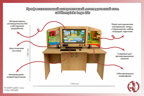 Профессиональный интерактивный логопедический стол «AVKompleks Logo 20»
