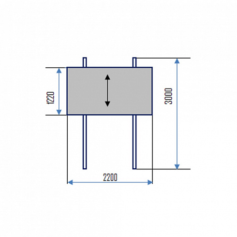 Колонная доска  (Для настенной ЖК-панели) Размер доски: 2000 х 1220 мм; Ширина 2200 мм